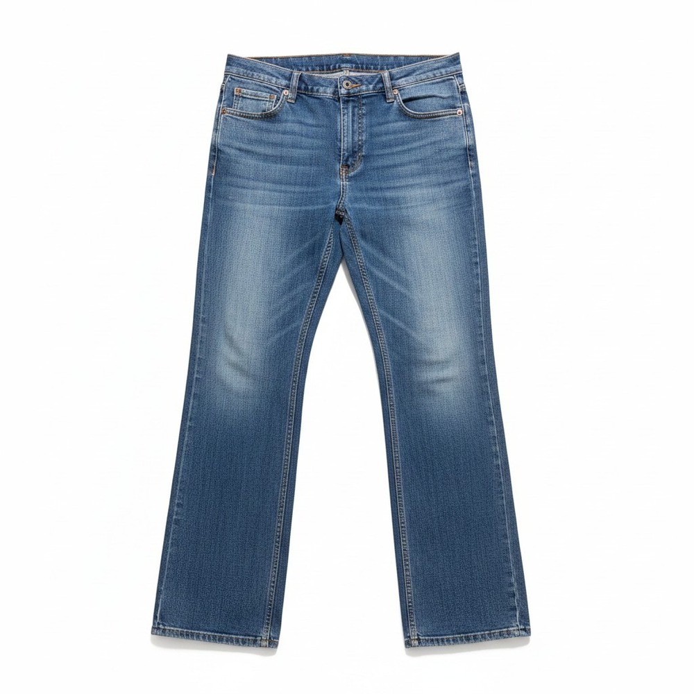 Eddie Bauer Womens 14 Tall Blue Bootcut Jeans Stretch Denim Casual Vintage Pants
